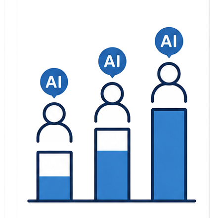 社員のAIスキル差を表すアイコン